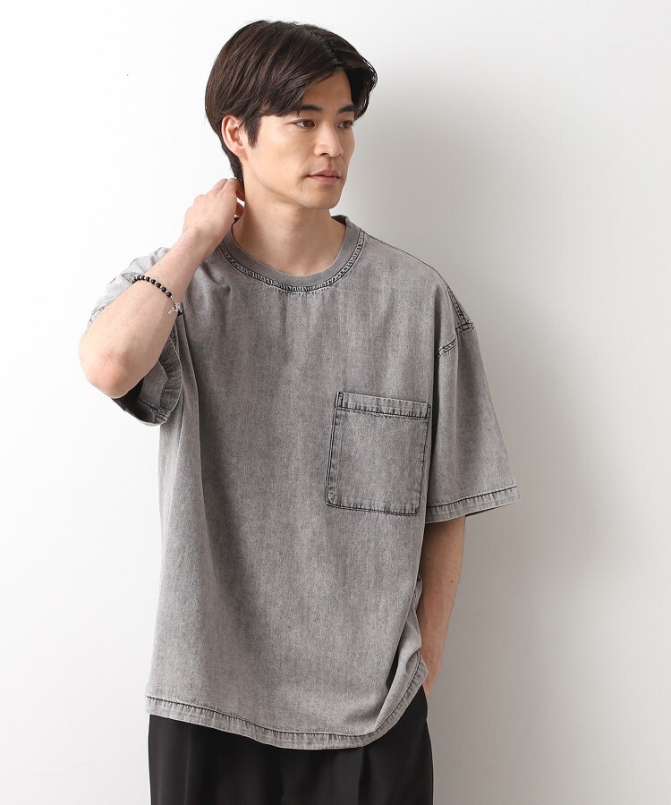 ライトデニム半袖Tシャツ【洗濯機OK】(508357011) | ザ ショップ