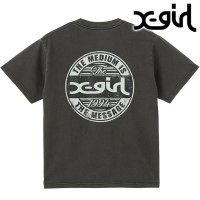 X-girl/エックスガール X－girl PIGMENT DISTRESSED CIRCLE LOGO S/S TEE LtGREY ライトグレー [10525201101/508357574