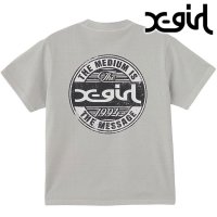 X-girl/エックスガール X－girl PIGMENT DISTRESSED CIRCLE LOGO S/S TEE LtGREY ライトグレー [10525201101/508357574