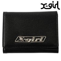 X-girl/エックスガール X－girl LOGO PLATE MINI WALLET BLACK ブラック 黒 [105252054008]/508357575