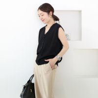 Aletta vita/アレッタ ヴィータ Aletta vita リネンライクVネックニットベスト/508357980