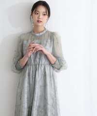 PourVous/プールヴー PourVous ラメエンブロイダリーシアー素材スタンドカラーパーティードレスお呼ばれ袖あり&ミモレ丈同窓会成人式フォーマルオケージョンドレス結婚式/508358192