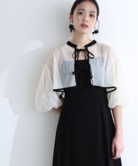 PourVous/プールヴー PourVous 結婚式二次会パーティードレスミモレ丈と袖ありボリュームスリーブパール付きチュールボレロキャミワンピースセレモニーフォーマルオケージ/508358194