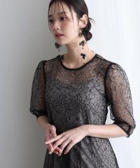 PourVous/プールヴー PourVous 結婚式二次会パーティードレスラメレースバックダブルリボン2点セットAラインロング&七分袖セレモニーフォーマルオケージョンドレス同窓/508358195