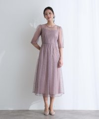 PourVous/プールヴー PourVous 結婚式二次会パーティードレスラメレースバックダブルリボン2点セットAラインロング&七分袖セレモニーフォーマルオケージョンドレス同窓/508358195