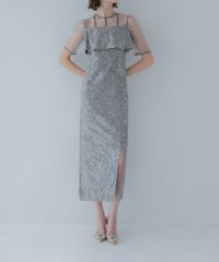 Leja/レジャ Leja ドットチュールフラワースパンコールIラインドレスワンピース美脚効果結婚式 パーティードレス 成人式 二次会 同窓会 お呼ばれ オケージョン 2/508358257