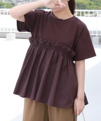 libelle more/リベル モア libelle more フリル切り替えペプラム半袖Tシャツ/508358444