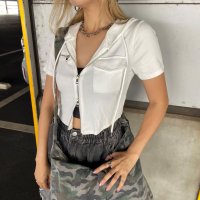 non-hedge/ノンヘッジ non－hedge フードWZIPショートトップス/508358462