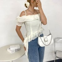 non-hedge/ノンヘッジ non－hedge シュシュ付きイレヘムフリルオフショルトップス/508358464