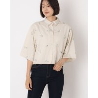 STYLEBLOCK/スタイルブロック STYLEBLOCK TNタフタ花柄刺繍ハーフスリーブブラウス/508192286