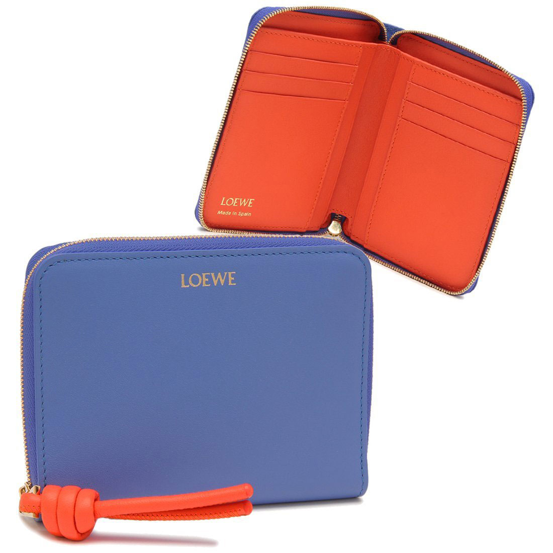 ロエベ LOEWE 二つ折り財布 ノット コンパクト ミニ財布 ブルー