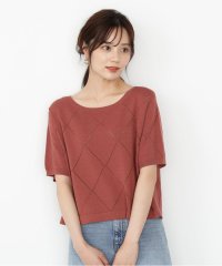 PROPORTION BODY DRESSING/ダイヤ柄半袖ニット/508358949