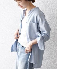 SHIPS any WOMEN/SHIPS any:〈洗濯機可能〉リネン ミックス スタンドカラー ポケット シャツ 25SS 2/508359342