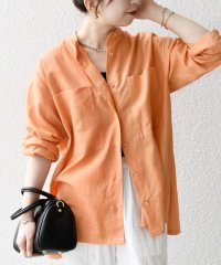 SHIPS any WOMEN/SHIPS any:〈洗濯機可能〉リネン ミックス スタンドカラー ポケット シャツ 25SS 2/508359342