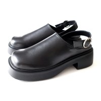AmiAmi/アミアミ AmiAmi [アミアミ] プラットフォーム ベルト クロッグシューズ バックストラップ 厚底 スクエアトゥ サボ サンダル レディース 靴 黒 SY/508359364