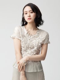 SPECCHIO/スペッチオ SPECCHIO Gプリーツフレンチ袖ブラウス/508359408
