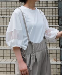 libelle more/リベル モア libelle more オーガンジー切り替えランタンスリーブプルオーバー/508359454