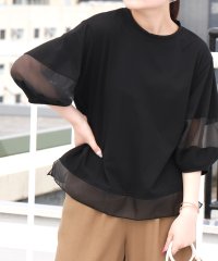 libelle more/リベル モア libelle more オーガンジー切り替えランタンスリーブプルオーバー/508359454