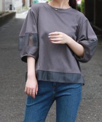 libelle more/リベル モア libelle more オーガンジー切り替えランタンスリーブプルオーバー/508359454