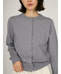 emmi atelier/ウール混emmiロゴクルーネックニットカーディガン/508360073