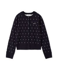 emmi atelier/ウール混emmiロゴクルーネックニットカーディガン/508360073