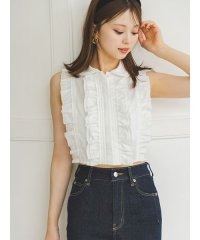 SNIDEL/ノースリクロップドフリルシャツ/508360135