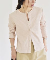 quaranciel/《予約》quaranciel:〈洗濯機可能〉ポリエステル ベロア リブ クルーネック コンパクト スナップ カーディガン/508360656