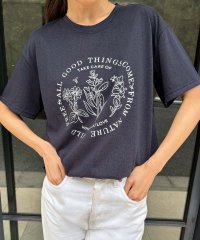 LOWO/ロワ LOWO 綿混フロントプリントTシャツ カットソー/508360689