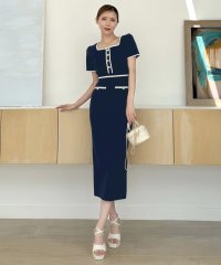 ROYAL PARTY/ロイヤルパーティー ROYAL PARTY チェーン配色タイトワンピース/508360705