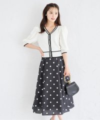 tocco closet/トッコクローゼット tocco closet バックレースアップコインドットタックフレアスカート/508360716