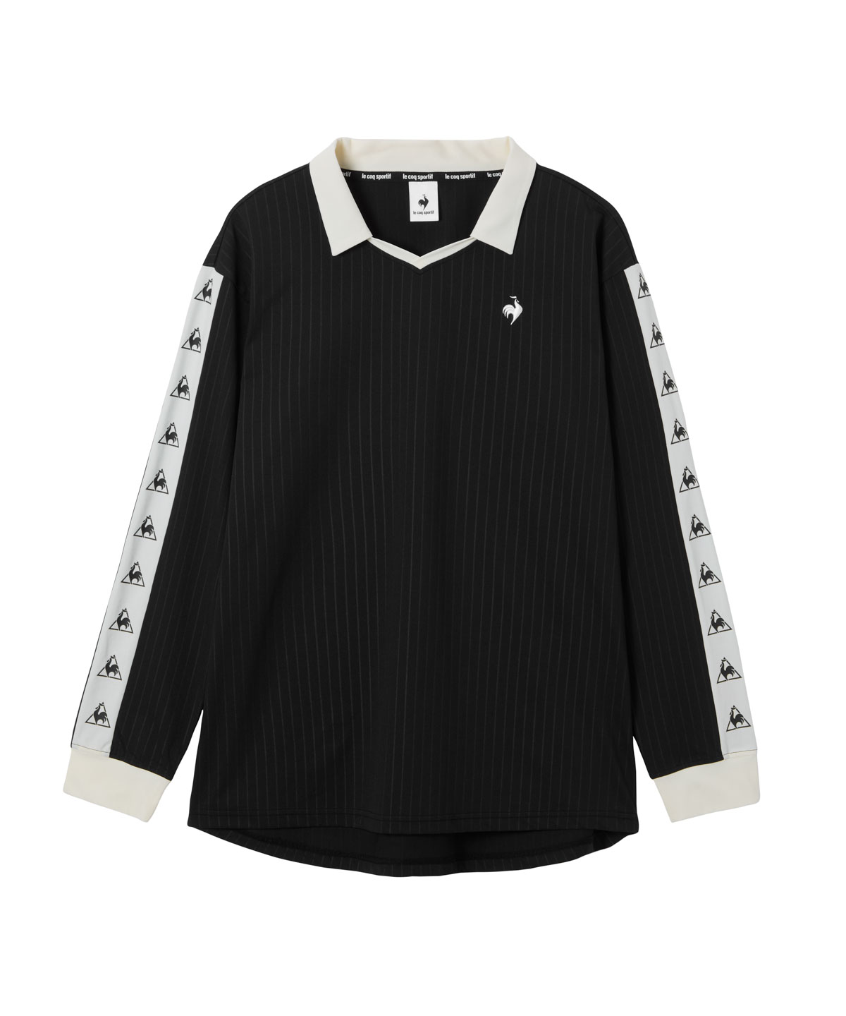 le coq sportif - le coq sportif ルコック ストライプゲームシャツ L ルコックスポルティフ le coq sportif ストライプジャガード襟