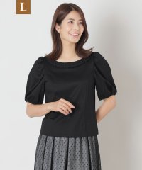TO BE CHIC(L SIZE)/【L】タックリボン＆ビジューネック カットソー/508343782