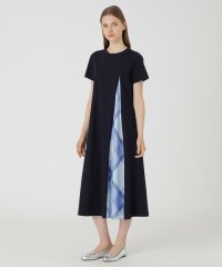 BLUE LABEL CRESTBRIDGE/ピマコットンプレーティング天竺パーシャルチェックドレス/508344035