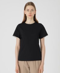 BLUE LABEL CRESTBRIDGE/ピマコットンプレーティング天竺袖口チェックTシャツ/508344041