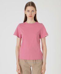 BLUE LABEL CRESTBRIDGE/ピマコットンプレーティング天竺袖口チェックTシャツ/508344041