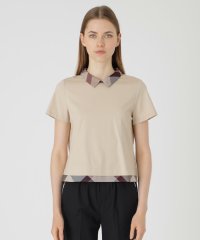 BLUE LABEL CRESTBRIDGE/ピマコットンプレーティング天竺パーシャルチェックカットソー/508344044