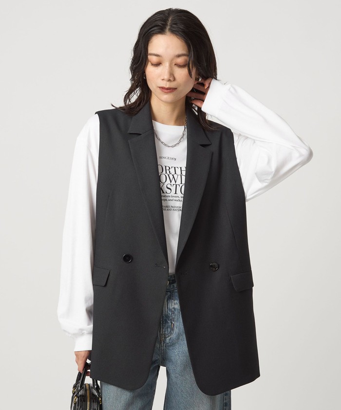 VERY掲載　グリーンレーベルリラクシング　ツイードジレ ツイード ポケット ジレ