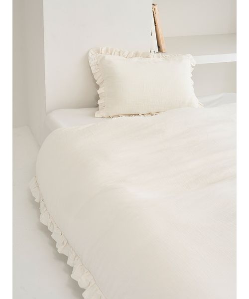✨表示価格から10%OFF！✨ジェラートピケ ダブルガーゼフリル2点セットダブル Sleep】ダブルガーゼフリル2点セット（ダブル）(508361493