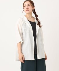 eur3/【大きいサイズ】シアーフーディー半袖ブラウス/508361601