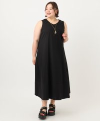 eur3/【大きいサイズ】バイカラーノースリーブワンピース/508361603