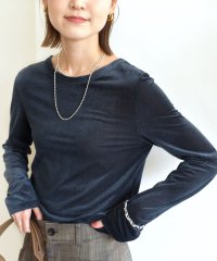 SHIPS WOMEN/《予約》〈手洗い可能〉シアー トリコット  ポリエステル ベロア 前後2WAY ロングスリーブ/508361727