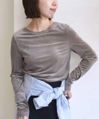 SHIPS WOMEN/《予約》〈手洗い可能〉シアー トリコット  ポリエステル ベロア 前後2WAY ロングスリーブ/508361727