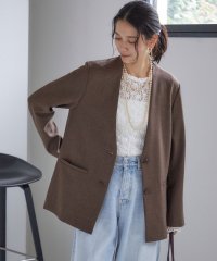 SHIPS WOMEN/《予約》〈手洗い可能〉TSUMUGITO シャーク ツイード カラーレス ジャケット/508361745