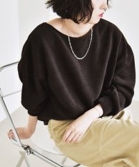 quaranciel/《予約》quaranciel:〈洗濯機可能〉ポリエステル ベロア リブ コクーン コンパクト プルオーバー/508361746