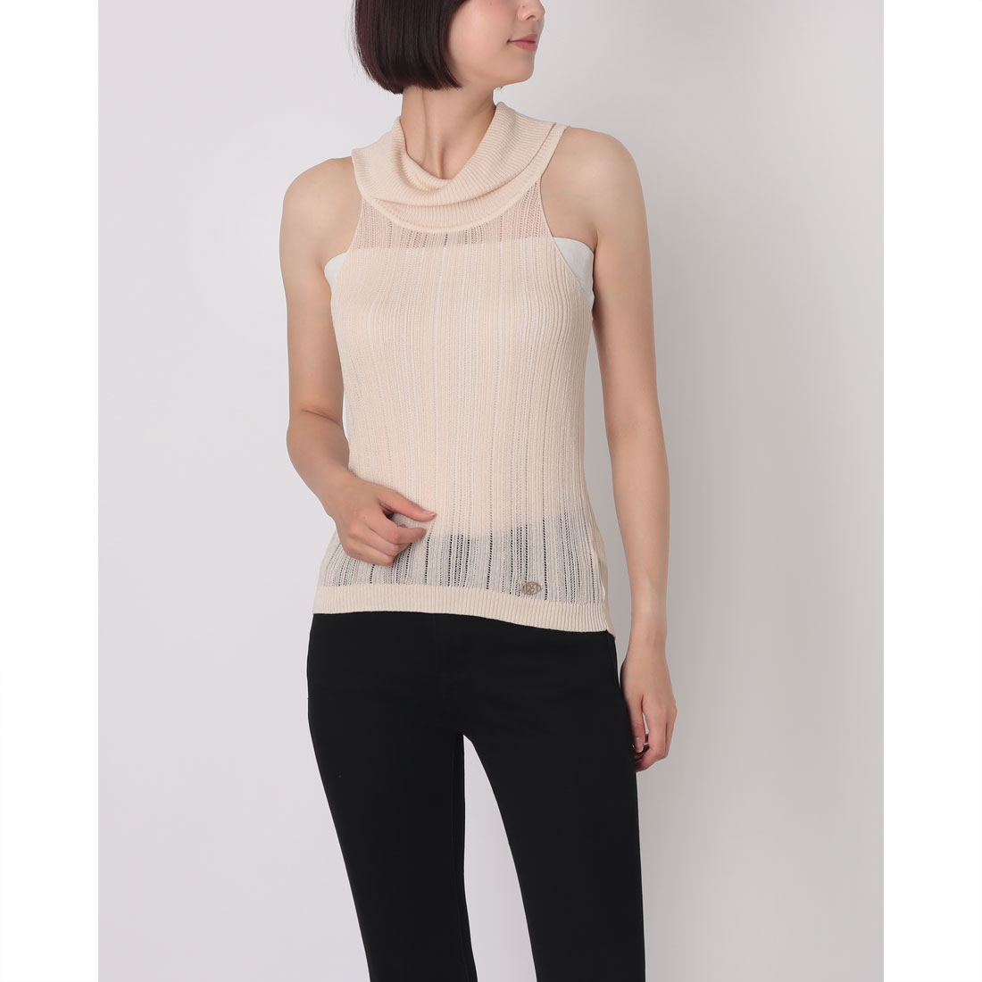 リナシメント RINASCIMENTO スパンコールポロニットTOPS