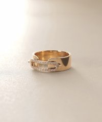 COCOSHNIK /ココシュニック COCOSHNIK K10ダイヤモンド ケーブルチェーンモチーフカフ リング/508362036
