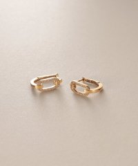 COCOSHNIK /ココシュニック COCOSHNIK K10ダイヤモンド ケーブルチェーンモチーフ ワンタッチピアス/508362040