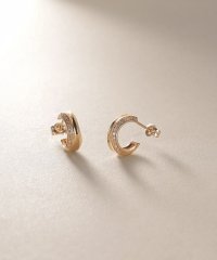 COCOSHNIK /ココシュニック COCOSHNIK K10ダイヤモンド 逆アールフープ スタッドピアス/508362043