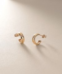 COCOSHNIK /ココシュニック COCOSHNIK K10ダイヤモンド 甲丸フープ スタッドピアス/508362044
