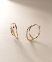 COCOSHNIK /ココシュニック COCOSHNIK K10中空カーブダブル フープピアス/508362046